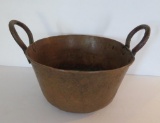 Early copper handled pot, 11