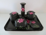 Empire Work Stoke on Trent Dresser Set Black and Foral