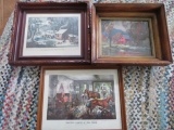 Three Framed Prints, Including Currier & Ives