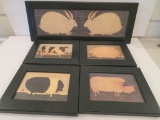 Lot of Warren Kimble Framed Farm Animal Prints