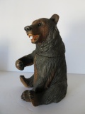 Carved Bear, tobacco jar, hinged top, 9