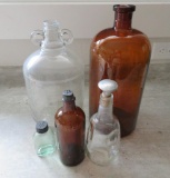 Five Vintage Bottles