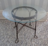Metal Side Table with glass top