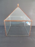 Glass and metal terrarium cover, 9 1/2