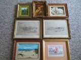 Assorted Art lot, oil paintings and prints, 8 x 10 and 5 x 7