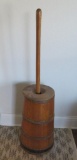 Wood butter churn and dasher