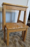 Oak two step kitchen stool