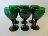 Forest Green Water Glasses, 7 1/2