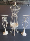 Metal decorative table dress form and candle holders