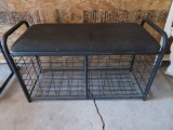 Metal storage bench