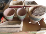 Rowe Pottery Pots, underplates and Thyme Garden Markers
