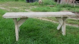 6 1/2' wooden painted garden bench, distress paint