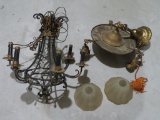 Two vintage ceiling fixtures, as found