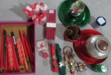 Christmas candles, chargers and napkin rings