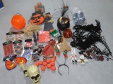 Large Halloween Decoration lot, skull, pumpkins and treat bags