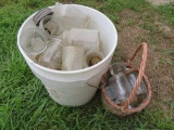 Pint jars and zinc lids, as found