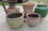 Large pottery urns and planters