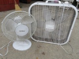 Oscillating and box fan, used working