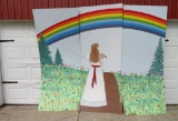 Rainbow backdrop, three panels, 40