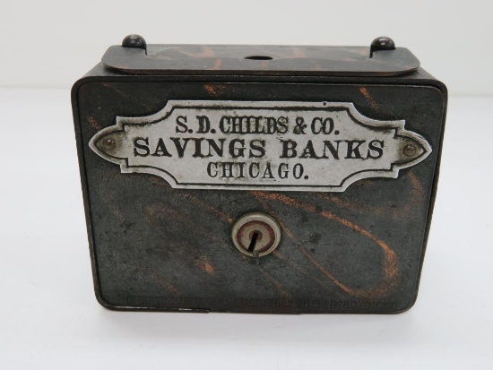 S.D. Childs & Co. Savings Banks Chicago Bank with handle