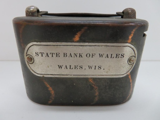 State Bank of Wales, Wales, Wis. Oval bank with handle