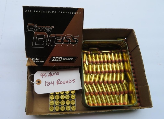 Blazer Brass centerfire cartridges, 45 auto, 124 rounds