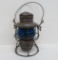 C St P M & O Adlake Railroad lantern with blue Adlake Kero globe, 10 