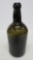 Olive Green bottle, large kick up iron pontil, 9 1/2