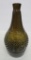 Olive Green open pontil liquor bottle, sunburst and diamond pattern, 7 1/2