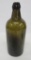 Olive Green tapered applied collar bottle, 8 1/2