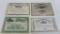 Four Railroad Stock Certificates