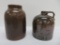 C Hermann & Co preserve jar and little brown jug, nice glaze