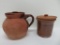 Redware covered pot and jar