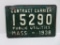 Contract Carrier 1938 Mass license plate, 10