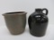 Redware crock and jug