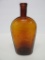 Amber flask bottle, Anchor, 9 1/2