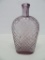Antique lattice purple glass flask, polish bottom, 9