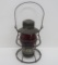 Chicago Northwest Railroad Lantern, Adams and Westlak, ruby globe, 10 1/2