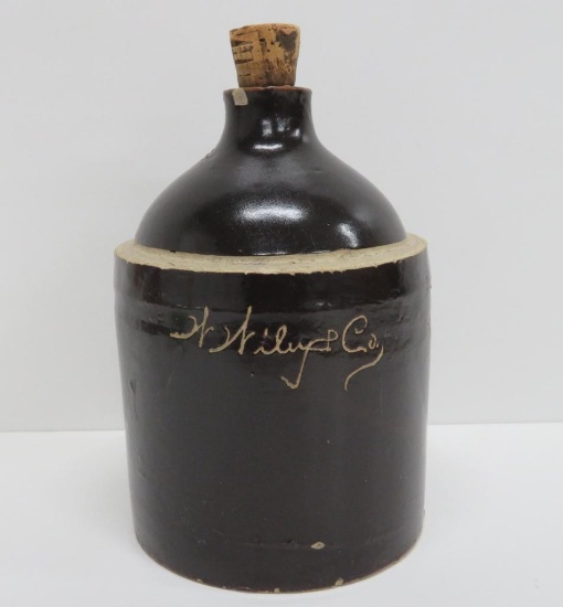 W Wiley & Co little brown jug, 9"