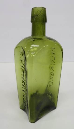 Rare, E Klewert & Bro green bottle , Milwaukee Wis 9"