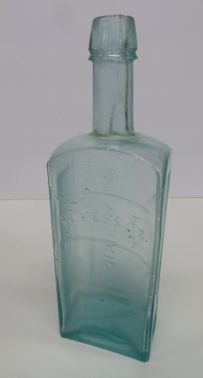 H Fess Jr, Milwaukie, Jaundice Bitters Bottle, 8 1/2", aqua