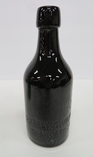 Castalia Bottling Works Wauwatosa Wis, black, 8", blob bottle