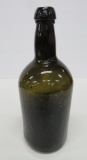 Olive Green bottle, large kick up iron pontil, 9 1/2