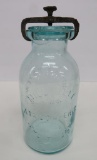 Whitall's Patent June 18, 1861 aqua atmospheric fruit jar, 9