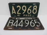 1941 and 1949 Massachusetts license plates