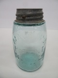 Mason Midget canning jar, Hero cross, Nov 30 1858 with lid