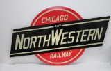 Chicago Northwestern Railway metal sign, 49