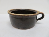 Early stoneware cup/handled bowl, attributed to Milwaukee stoneware