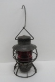 KCT Railroad Lantern, Dressel, red globe, 9 1/2