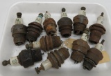 Eleven vintage AC spark plugs, used as found